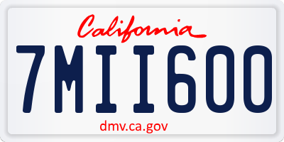 CA license plate 7MII600
