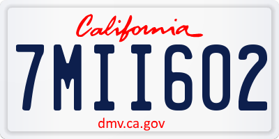 CA license plate 7MII602