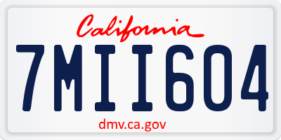 CA license plate 7MII604