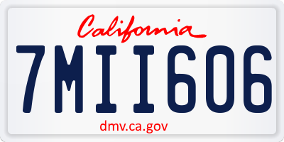 CA license plate 7MII606