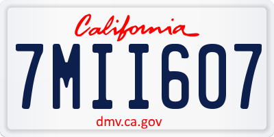 CA license plate 7MII607