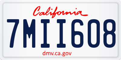 CA license plate 7MII608