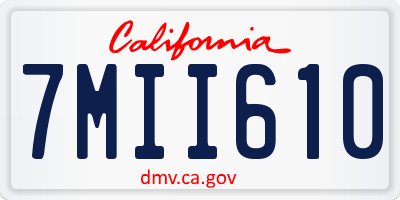 CA license plate 7MII610