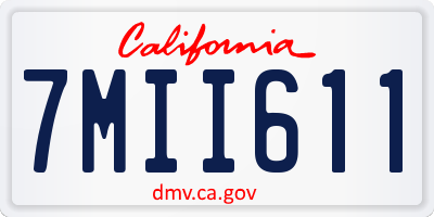 CA license plate 7MII611