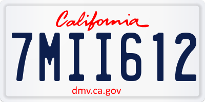 CA license plate 7MII612