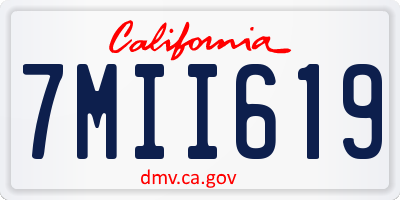 CA license plate 7MII619