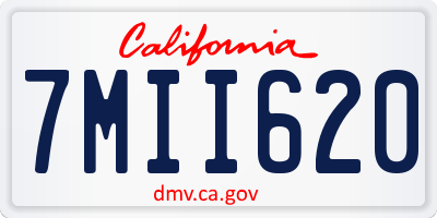 CA license plate 7MII620