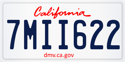 CA license plate 7MII622