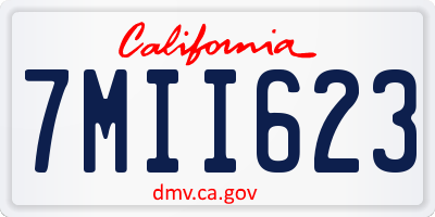 CA license plate 7MII623