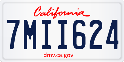 CA license plate 7MII624