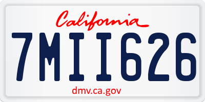 CA license plate 7MII626