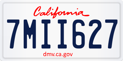 CA license plate 7MII627