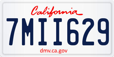 CA license plate 7MII629
