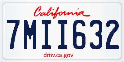 CA license plate 7MII632