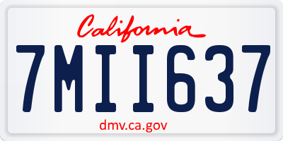 CA license plate 7MII637