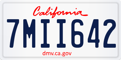 CA license plate 7MII642