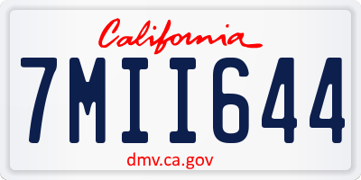 CA license plate 7MII644