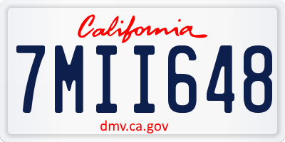 CA license plate 7MII648