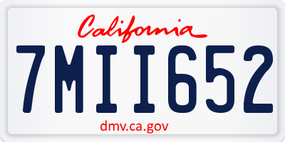 CA license plate 7MII652