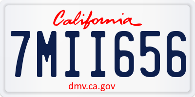 CA license plate 7MII656