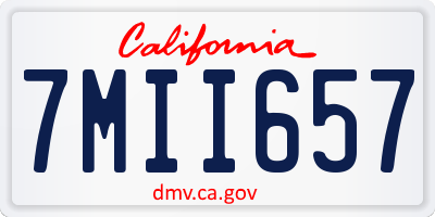 CA license plate 7MII657