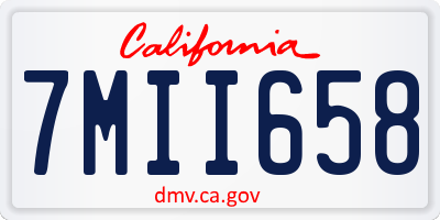CA license plate 7MII658