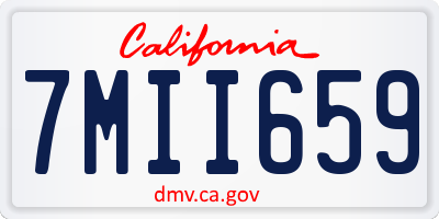CA license plate 7MII659