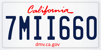 CA license plate 7MII660