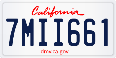 CA license plate 7MII661