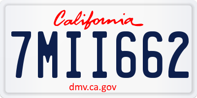 CA license plate 7MII662