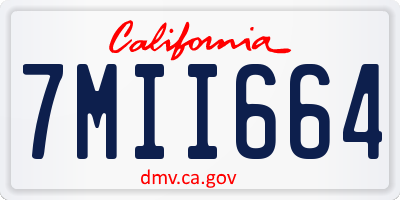 CA license plate 7MII664