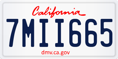 CA license plate 7MII665