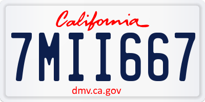 CA license plate 7MII667