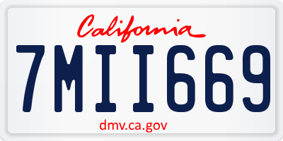CA license plate 7MII669