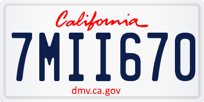 CA license plate 7MII670