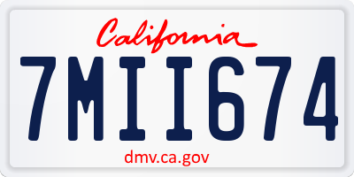 CA license plate 7MII674