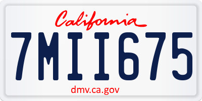 CA license plate 7MII675