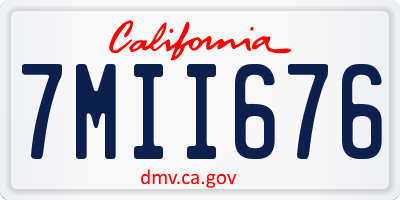 CA license plate 7MII676