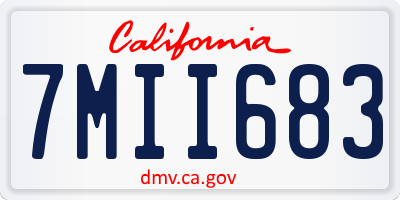 CA license plate 7MII683