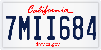 CA license plate 7MII684