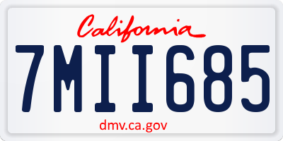 CA license plate 7MII685