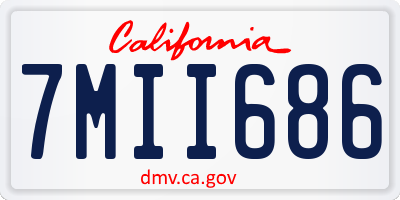 CA license plate 7MII686
