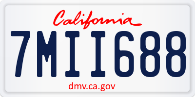 CA license plate 7MII688
