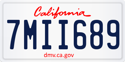 CA license plate 7MII689