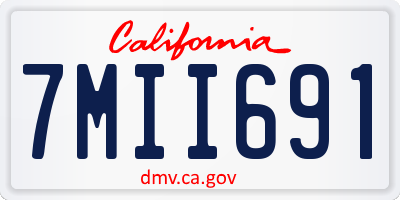 CA license plate 7MII691