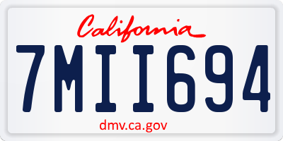 CA license plate 7MII694