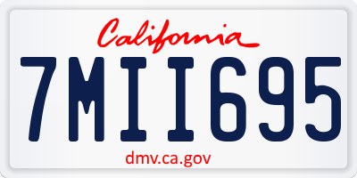 CA license plate 7MII695