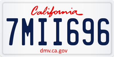 CA license plate 7MII696