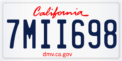 CA license plate 7MII698