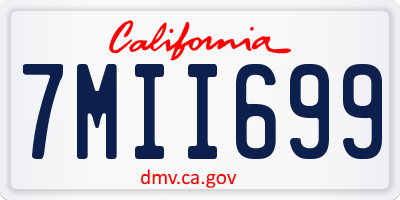 CA license plate 7MII699